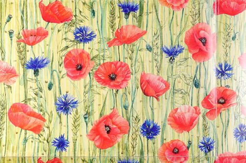 korenbloemen, papavers en graan, dessin