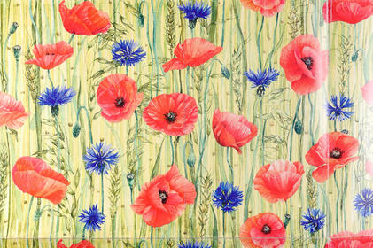 korenbloemen, papavers en graan, dessin