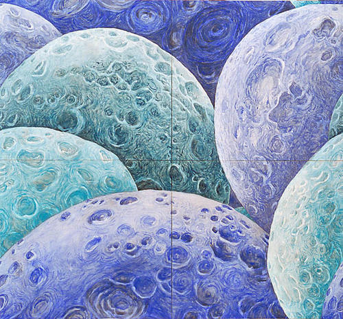 Aardappelzetmeel korrels/ planeten, vierluik, dessin